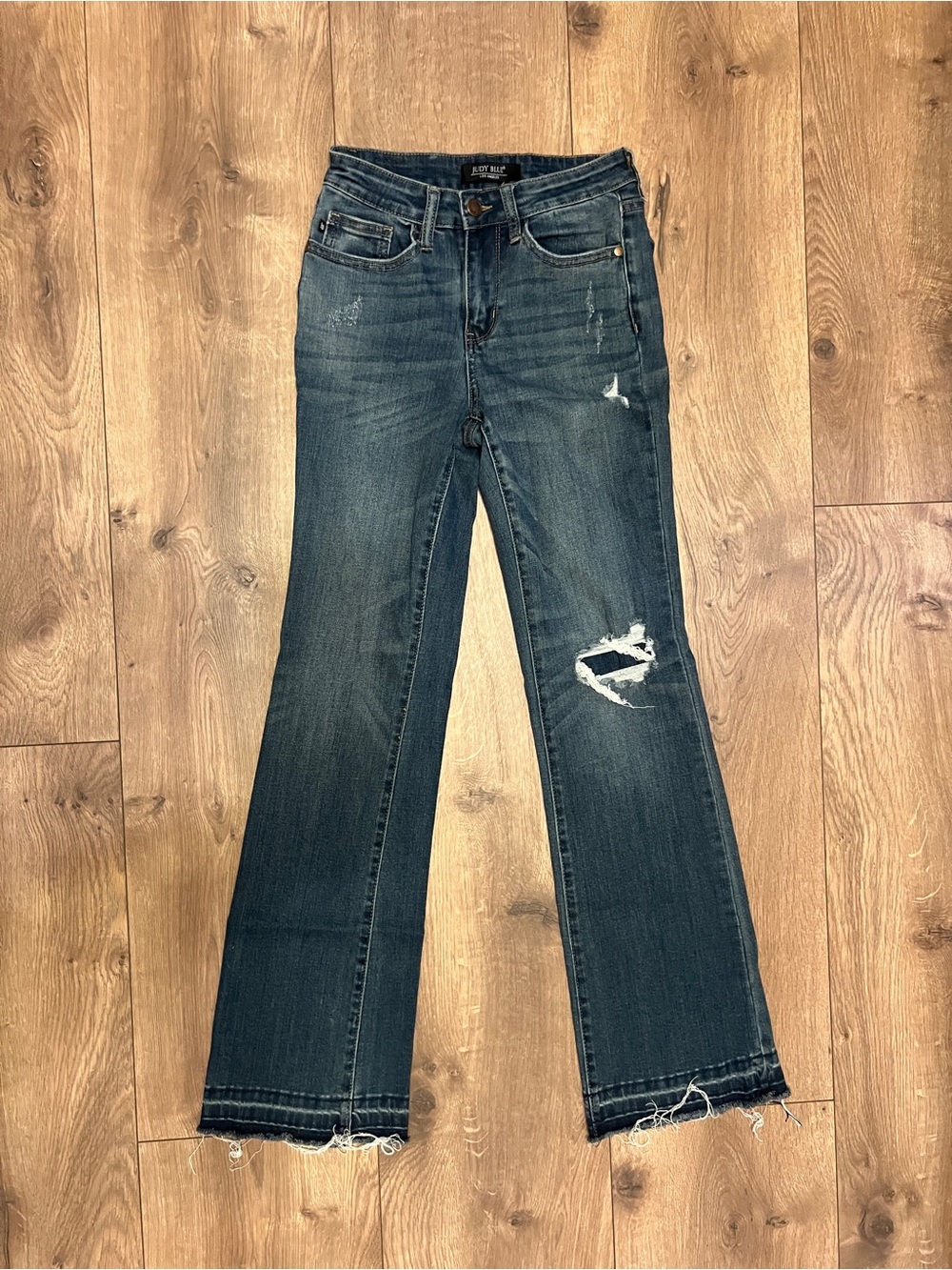 Judy blue Distressed Women's Dark Blue Flare Jeans
